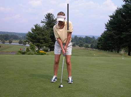 Young Pro Golfer with head movement to left while putting - Keiser Golf