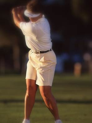 LPGA Tour player Brandie Burton body coil during swing - KUCOG