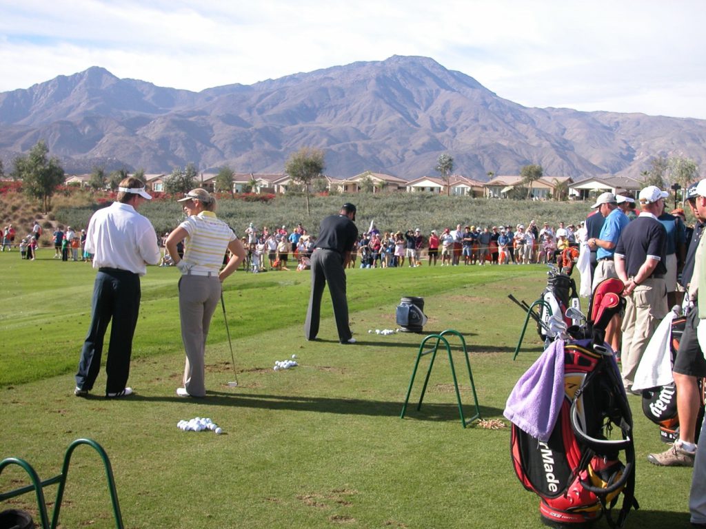 Tiger Woods on the driving range